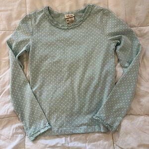 Matilda Jane Sky Blue Polka Dot Ruffle Top